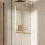 Lifestyle image of Crosswater Brushed Brass Right-Angle Grab Bar